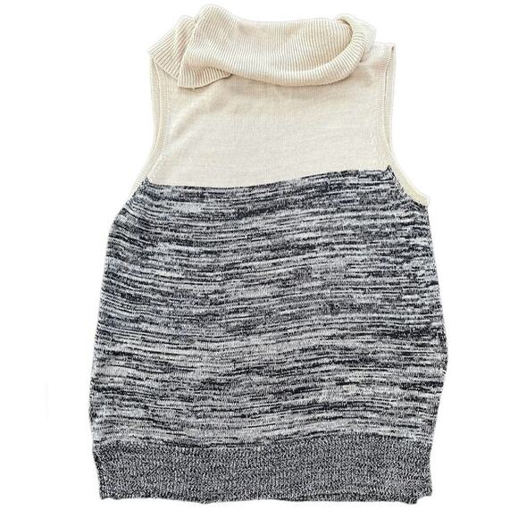 Liz Claiborne Sleeveless 100% Silk 2 Tone Melange Chic Pullover Sweater Size L - Picture 3 of 8